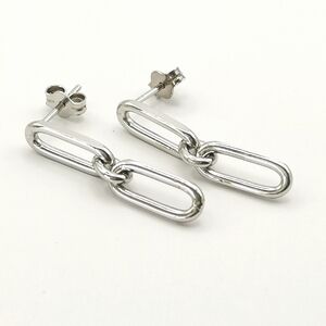 Sterling Silver paperclip link dangle earrings 🆕
